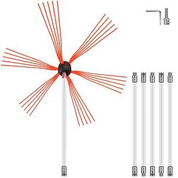 chimney sweep kit length, chimney brush kit with nylon flexible rods & rotary cleaning system for fireplace flue