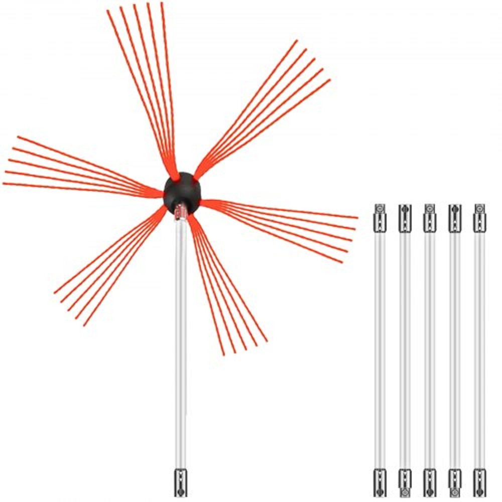 Chimney Sweep Kit Length Chimney Brush Kit With Nylon Flexible Rods  Rotary Cleaning System For Fir 8