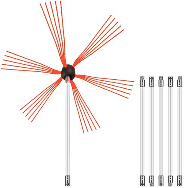 Chimney Sweep Kit Length Chimney Brush Kit With Nylon Flexible Rods  Rotary Cleaning System For Fir 8