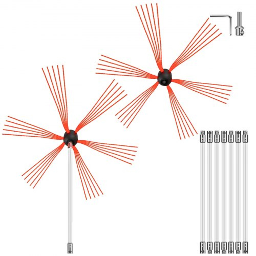 8M Rotary Chimney Cleaning Kit DrillPowered Fireplace Sweeping Tool With Durable Nylon Rods  Flexib 1