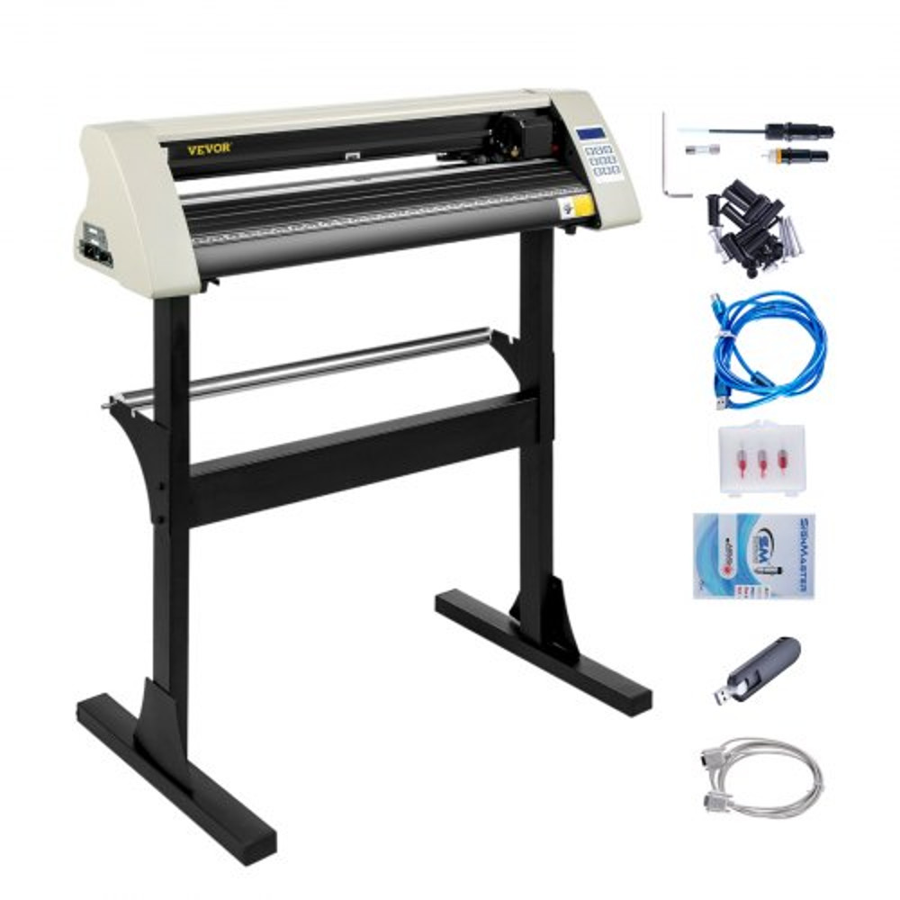 28 Vinyl Cutter Plotter Adjustable Force  Speed Sign Making Kit W LCD Display SignMaster Software S 1