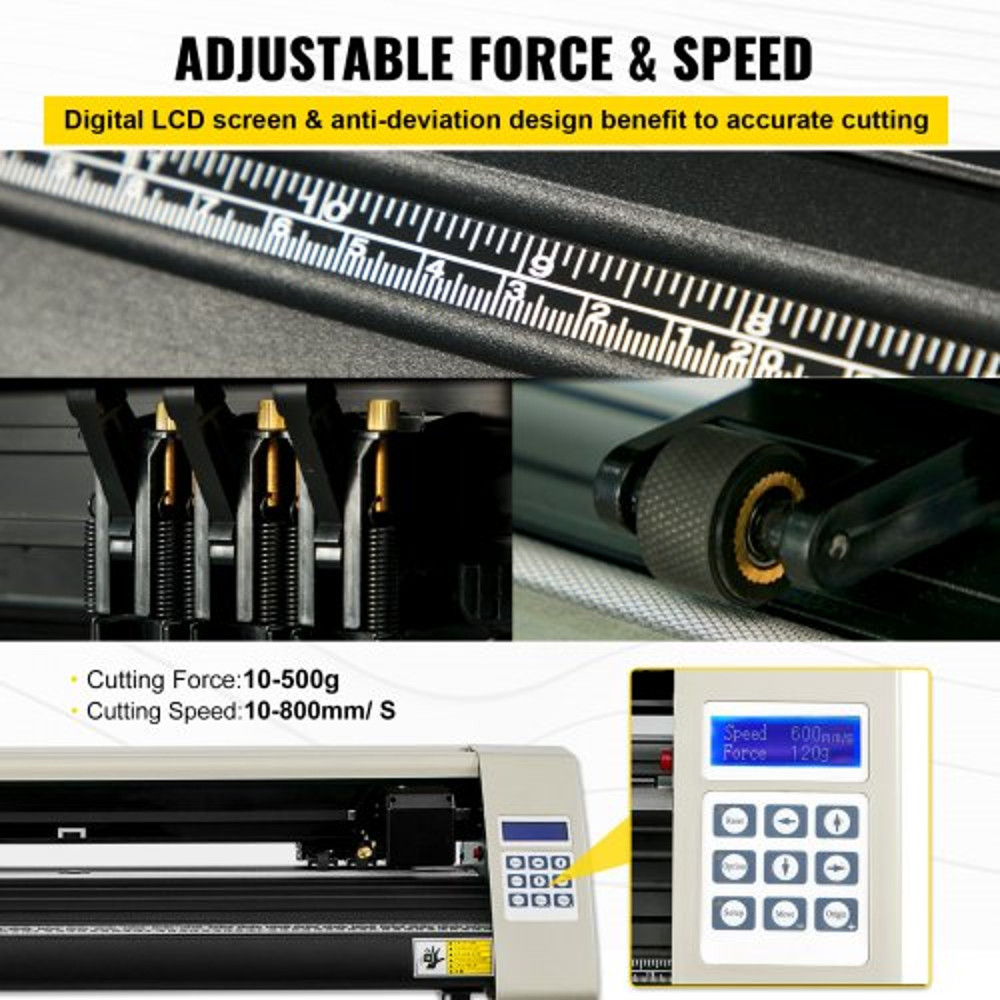 28 Vinyl Cutter Plotter Adjustable Force  Speed Sign Making Kit W LCD Display SignMaster Software S 4