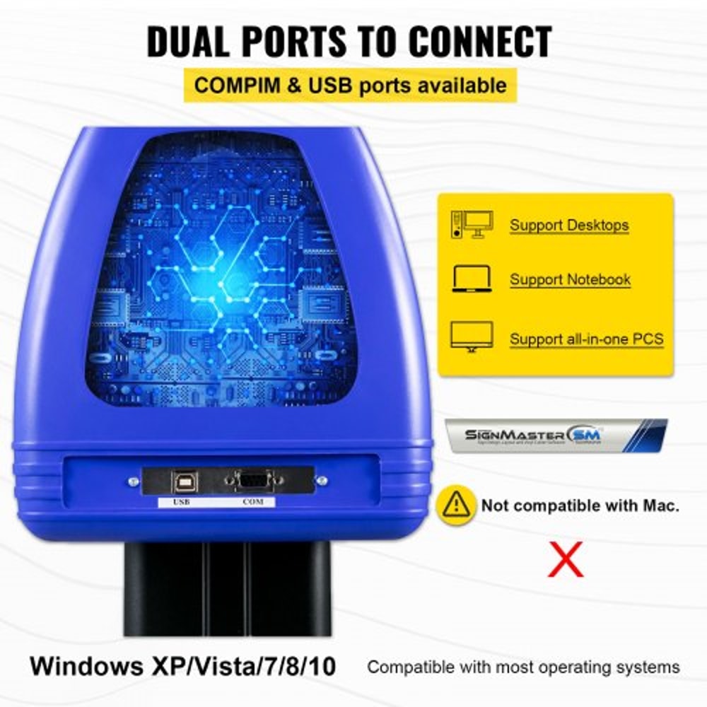 28" Vinyl Plotter Cutter Machine, 720mm Max Paper Feed with Sturdy Floor Stand, Adjustable Force