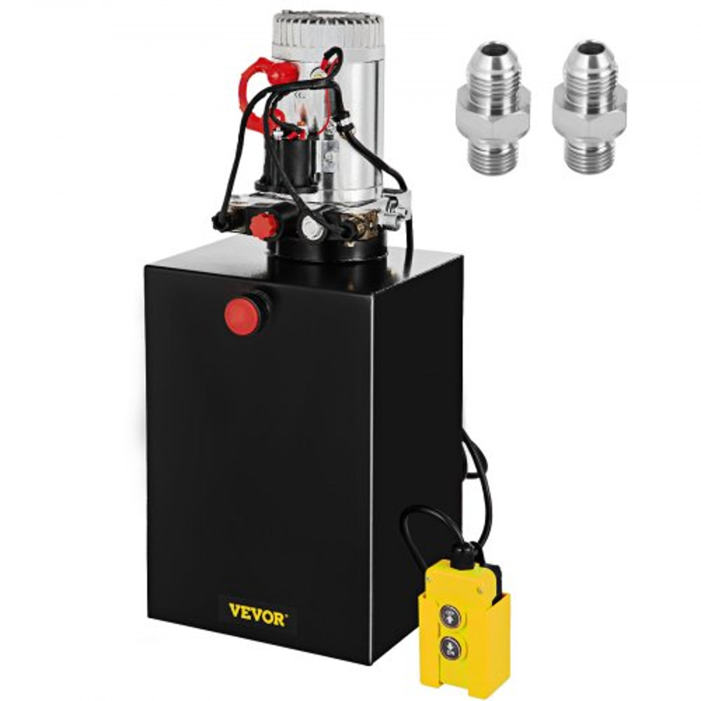 20 Quart Hydraulic Power Unit Double Acting Hydraulic Pump For Dump Trailers  3200 PSI  12V DC  2 G 1