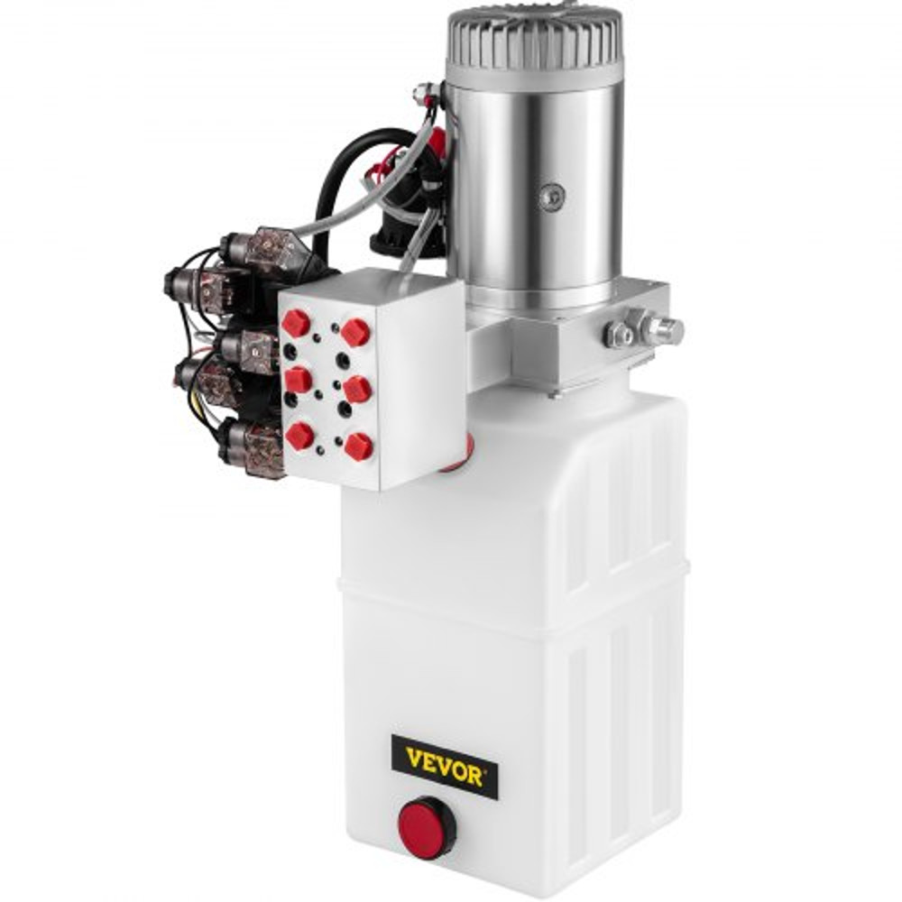6Way Hydraulic Pump 12V 6 Quart Double Acting Dump Trailer Control Kit 3200 PSI With Remote 8