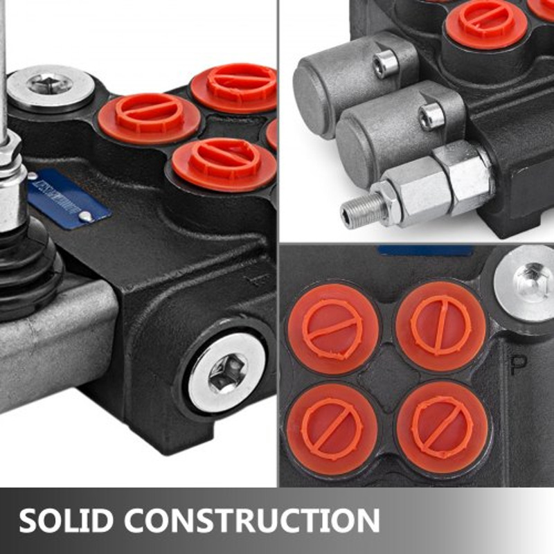 2-Spool Hydraulic Directional Control Valve, 11 GPM, 4300 PSI Double Acting Valve for Tractors & Loaders