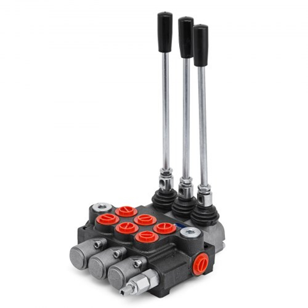 3 Spool Hydraulic Directional Control Valve, 11 GPM Double Acting Valve for Tractors & Loaders (3600 PSI)