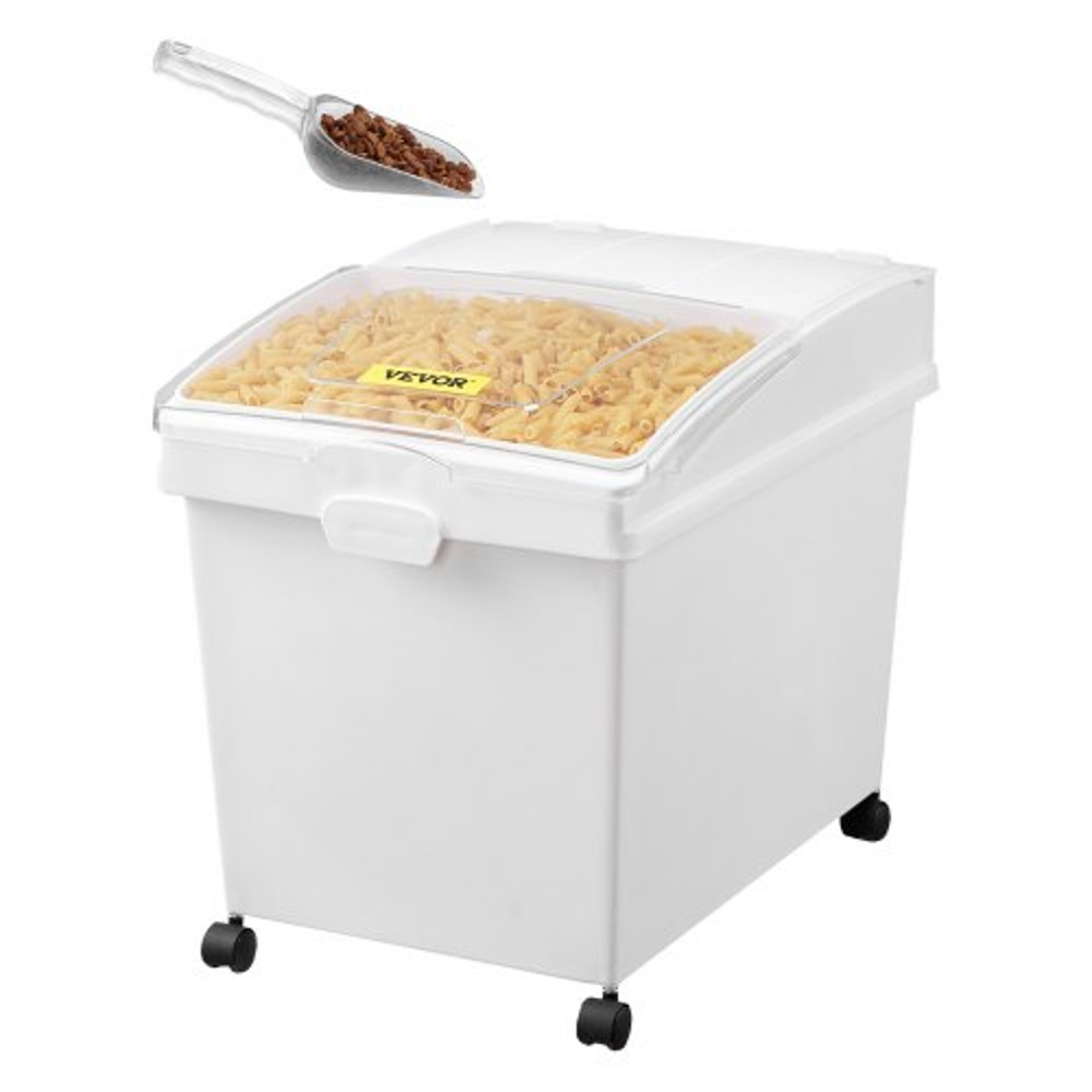 3Pack White Shelf Ingredient Bin With Scoop  Sliding Lid Commercial Storage Bins For Dry Food Rice  1