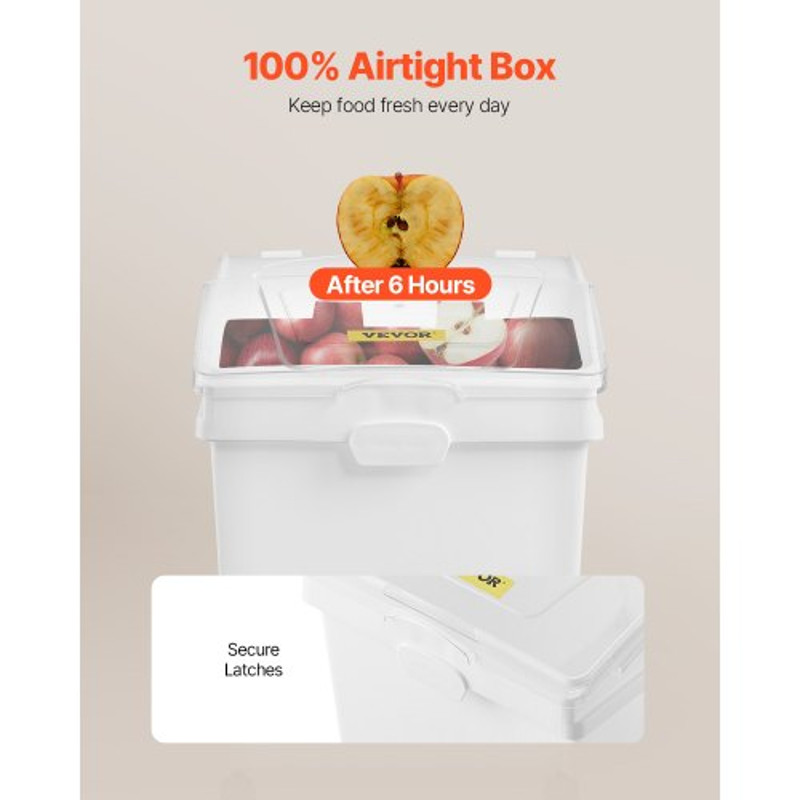 3Pack White Shelf Ingredient Bin With Scoop  Sliding Lid Commercial Storage Bins For Dry Food Rice  3