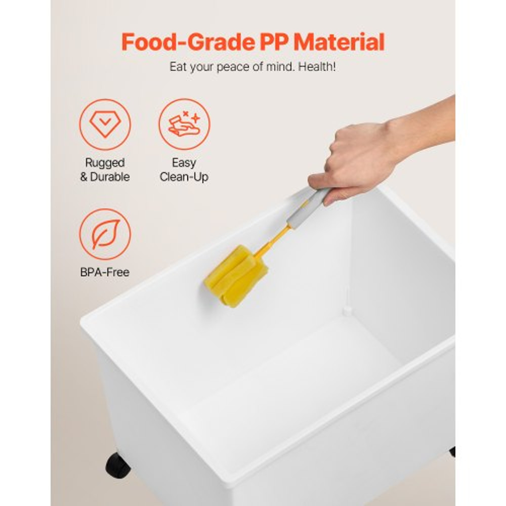 3Pack White Shelf Ingredient Bin With Scoop  Sliding Lid Commercial Storage Bins For Dry Food Rice  4
