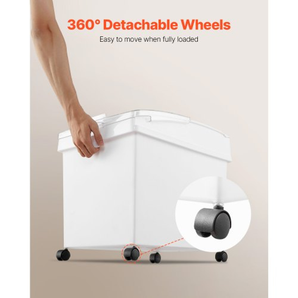 3Pack White Shelf Ingredient Bin With Scoop  Sliding Lid Commercial Storage Bins For Dry Food Rice  5