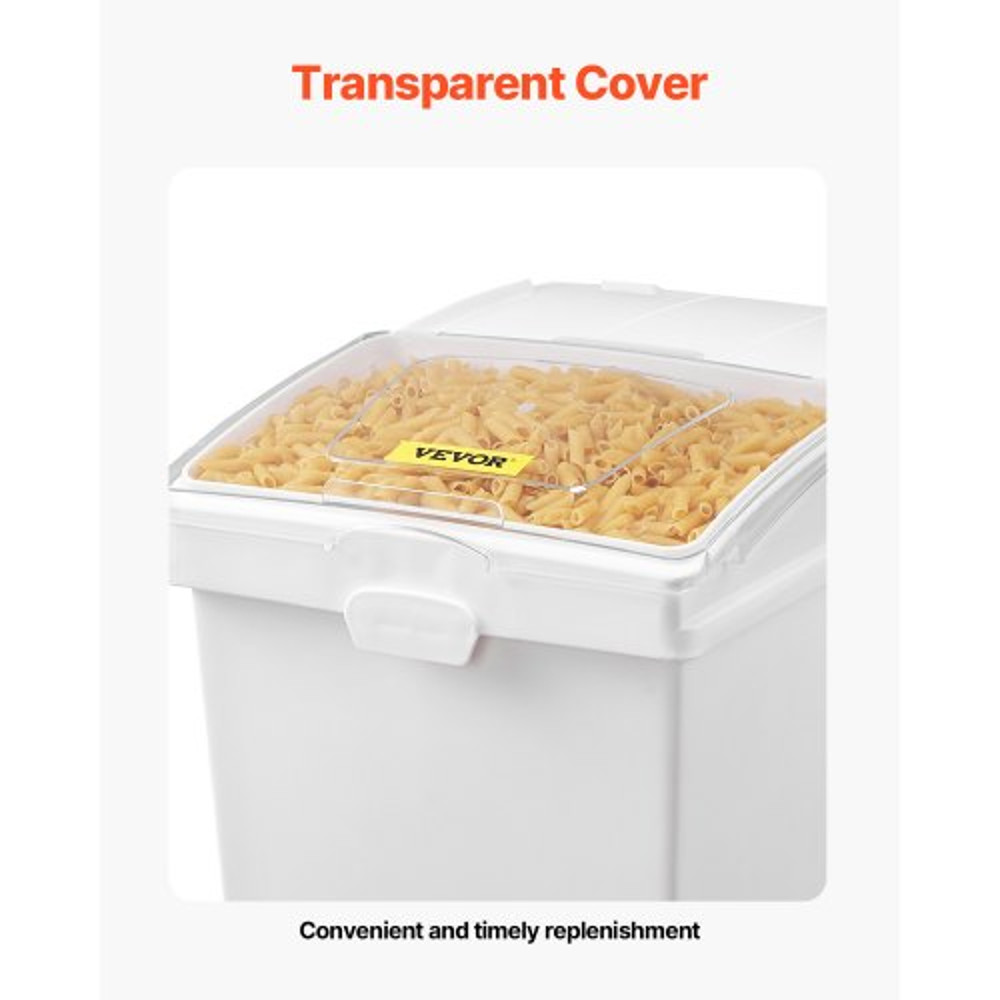 3Pack White Shelf Ingredient Bin With Scoop  Sliding Lid Commercial Storage Bins For Dry Food Rice  6