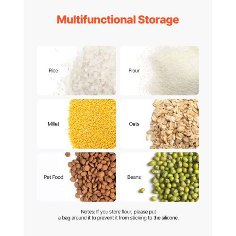 3Pack White Shelf Ingredient Bin With Scoop  Sliding Lid Commercial Storage Bins For Dry Food Rice  7