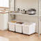 3Pack White Shelf Ingredient Bin With Scoop  Sliding Lid Commercial Storage Bins For Dry Food Rice  0