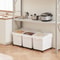 3Pack White Shelf Ingredient Bin With Scoop Sliding Lid Commercial Storage Bins For Dry Food Rice 0