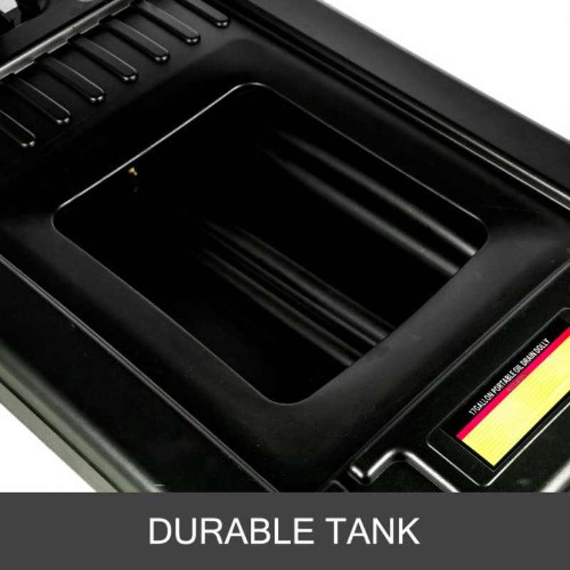 17 Gallon Low Profile Oil Drain Pan with Pump & 8' Hose, 64L Oil Drain Pan for SUV, Car, and Trucks