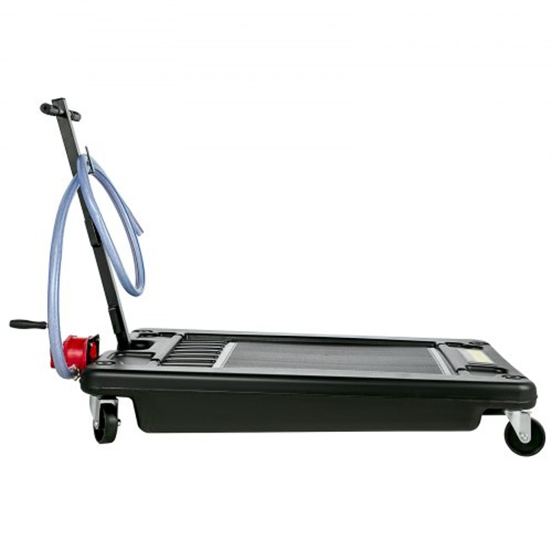 17 Gallon Low Profile Oil Drain Pan with Pump & 8' Hose, 64L Oil Drain Pan for SUV, Car, and Trucks