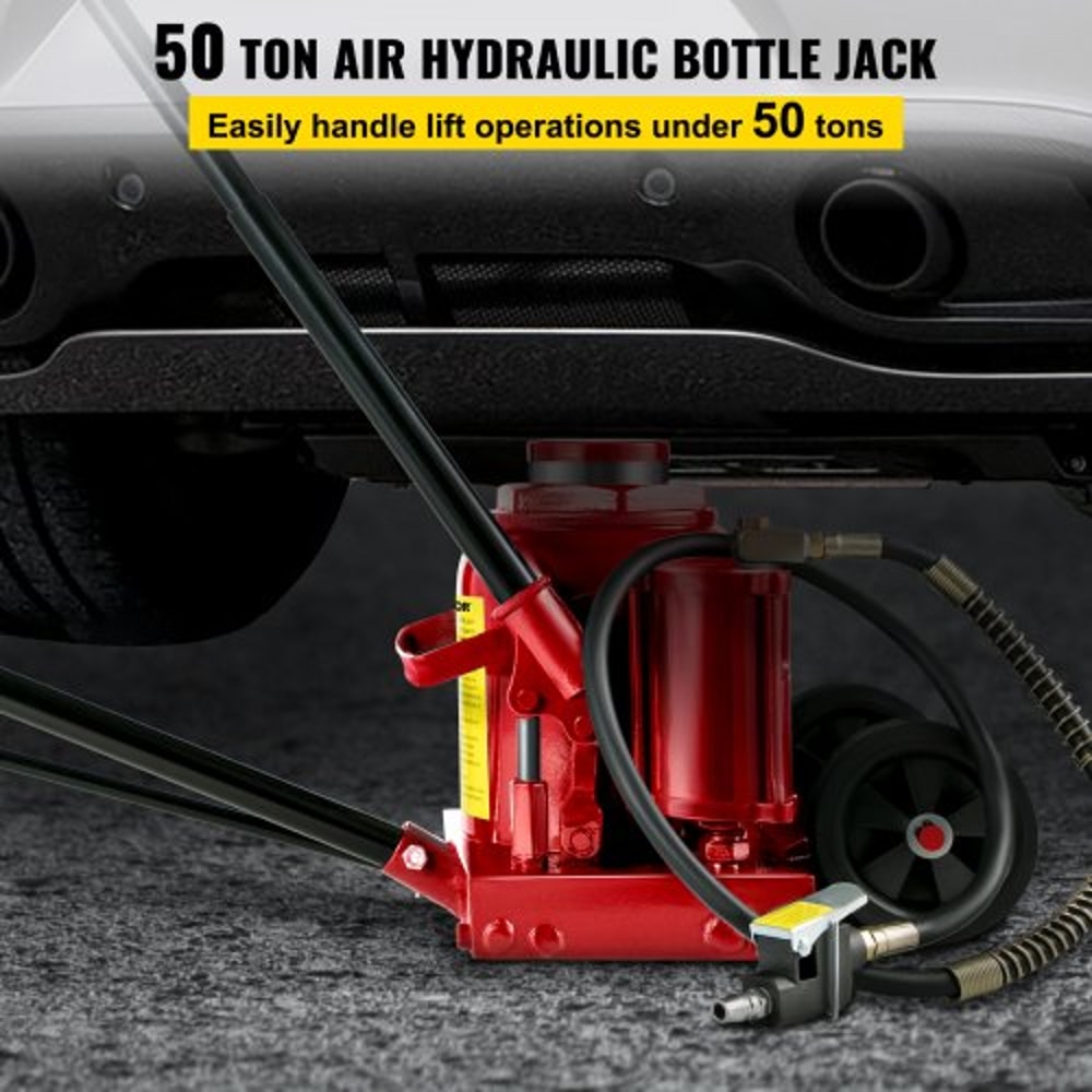 50 Ton Air Hydraulic Bottle Jack Heavy Duty 110200lbs Capacity For Auto Truck RV Repair 2
