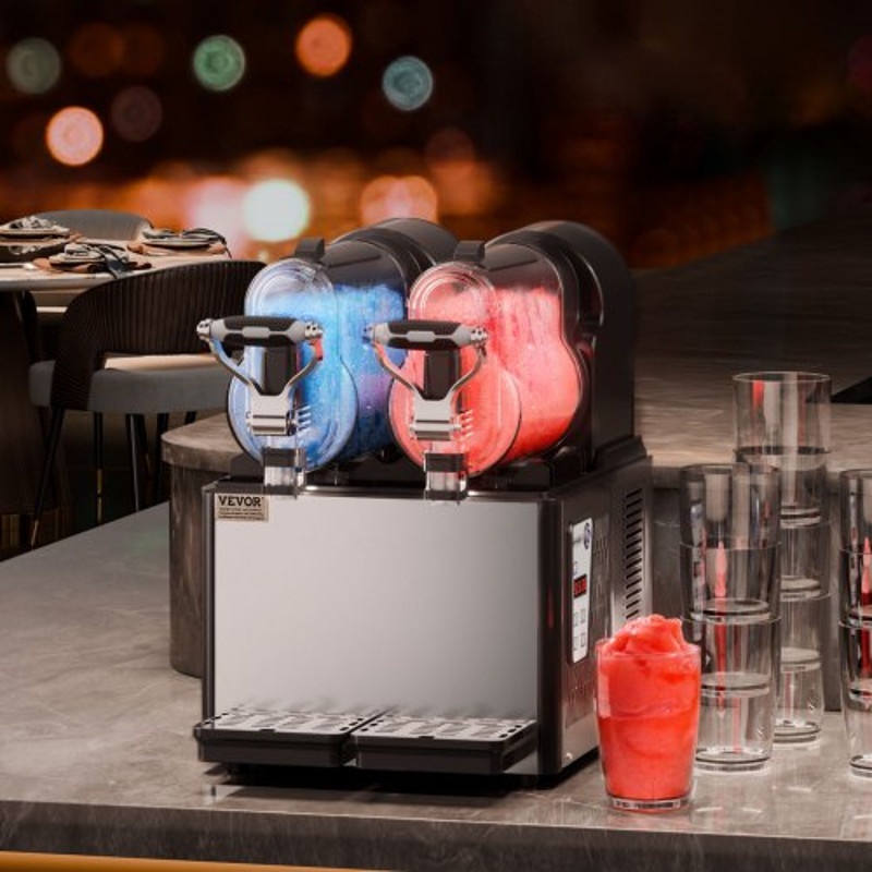 Commercial Slushy Machine With Tanks Stainless Steel Frozen Drink Maker For Margarita Juice  Cold D 1