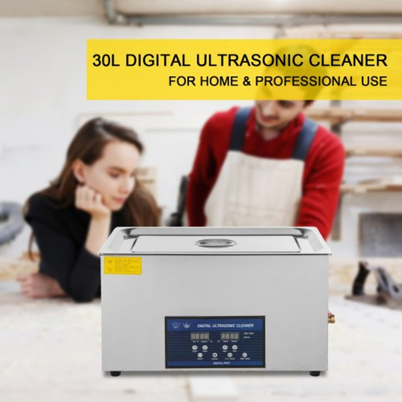 30L Professional Ultrasonic Parts Cleaner with Heater & Timer, Dual Frequency (28/40kHz) for Dental Instruments.
