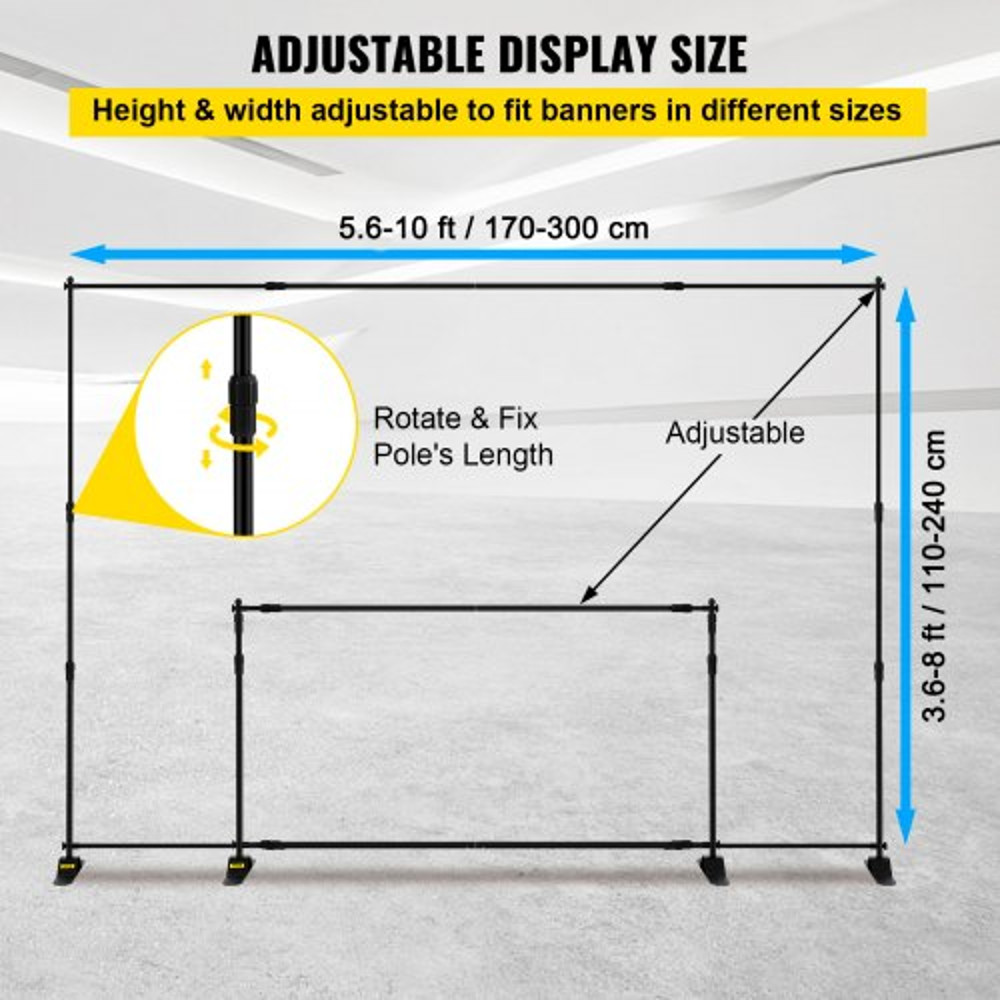 8x10ft Adjustable Height  Width Banner Stand Newest Step And Repeat Backdrop For Trade Shows  Photo 3