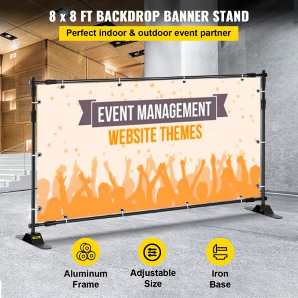8ft Adjustable Step And Repeat Backdrop Banner Stand Retractable Display With Carrying Bag For Even 2