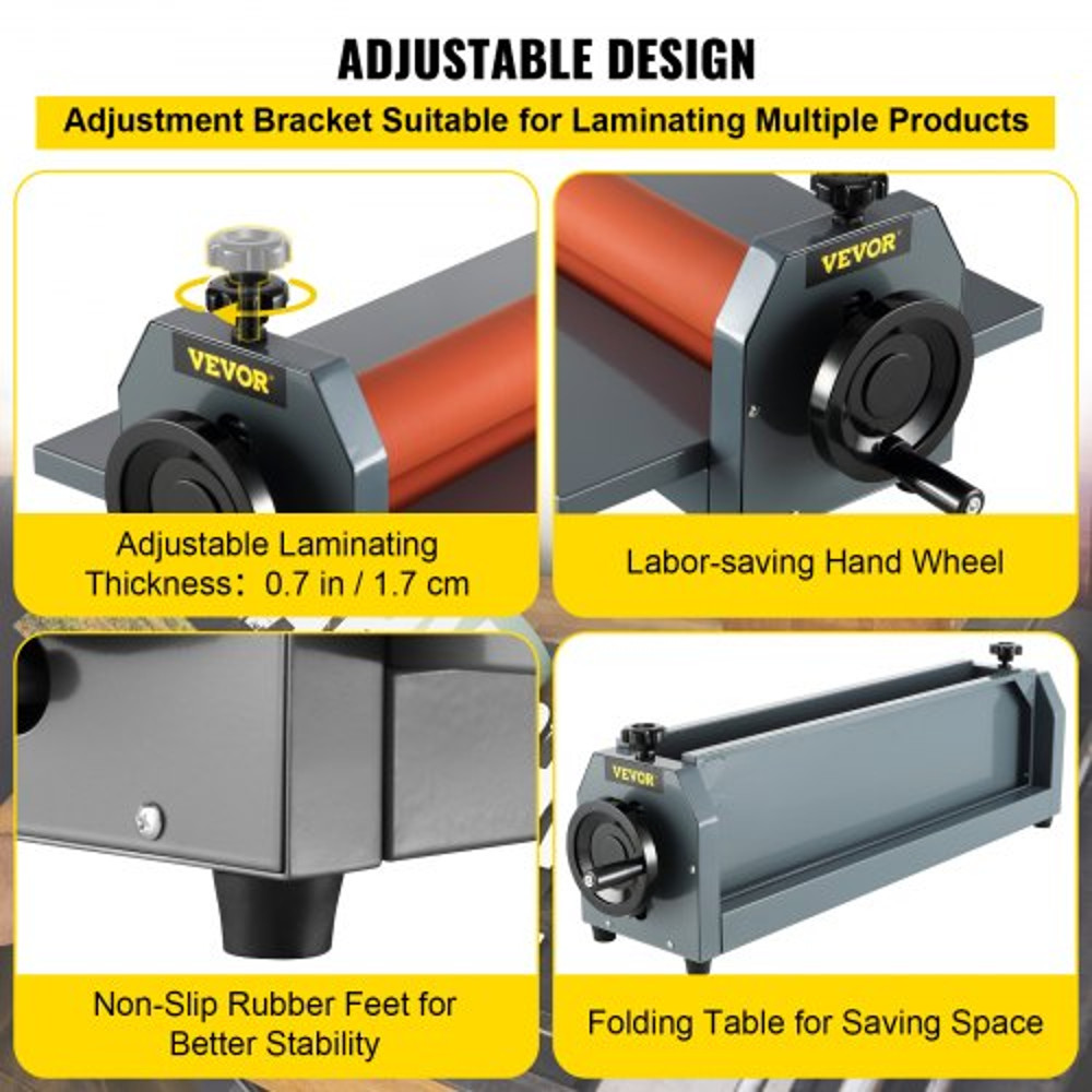 10mm Manual Vinyl Photo Film Cold Laminator Hand Crank Pressure Roll Laminator For Professional Mou 5