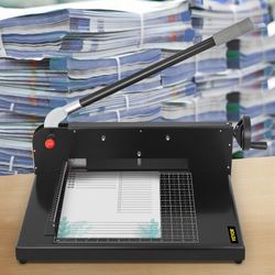 heavy duty paper cutter, 300 sheet capacity 45hrc hardness guillotine trimmer with metal base for office & crafting