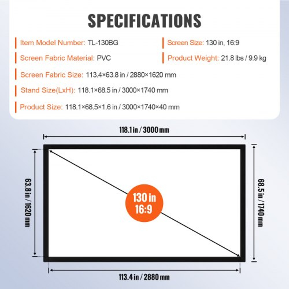 130 169 Movie Projector Screen 4K HD Aluminum Frame Wall Mounted Projector Screen For Home Theater 7