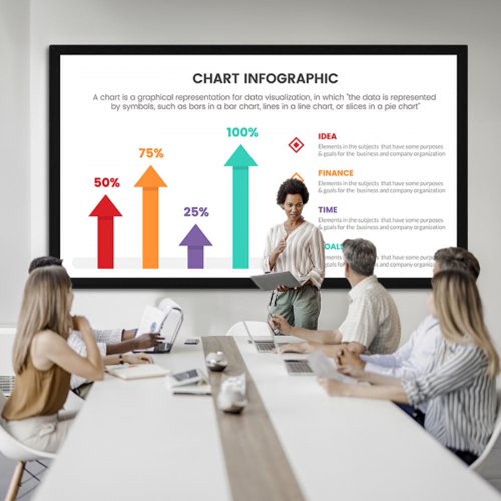 110 169 4K HD Movie Projector Screen Aluminum Frame Wall Mounted For Home Theater Office Use 0