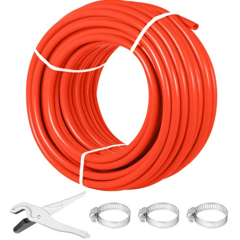 Oxygen Barrier Tube Coil EVOH PEX-B Pipe, Red Flexible PEX Tubing for Residential & Commercial Radiant Floor Heating