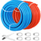 PEX Tubing Oxygen Barrier, Rolls of Red & Blue EVOH PEX-B Pipe for Radiant Floor Heating, Plumbing & Hydronic Systems