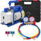 Single Stage Air Vacuum Pump HVAC AC Refrigeration Kit With AC Manifold Gauge Can Tap  Carrying Tot 0
