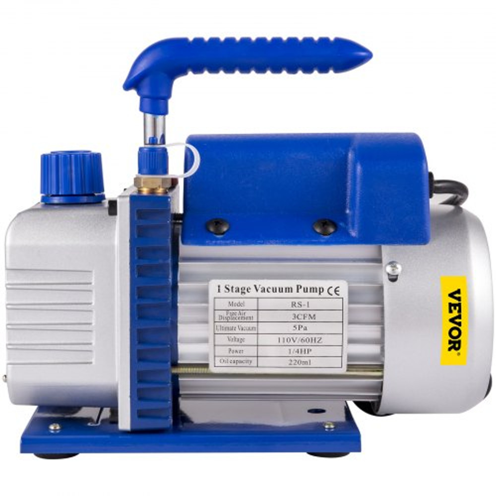 Single Stage Air Vacuum Pump HVAC AC Refrigeration Kit With AC Manifold Gauge Can Tap  Carrying Tot 8