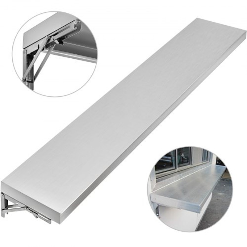Concession Shelf With Stainless Steel Frame Folding Serving Shelf For Food Trailer Window Mobile Ki 0