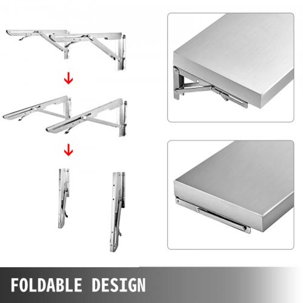 Concession Shelf With Stainless Steel Frame Folding Serving Shelf For Food Trailer Window Mobile Ki 4