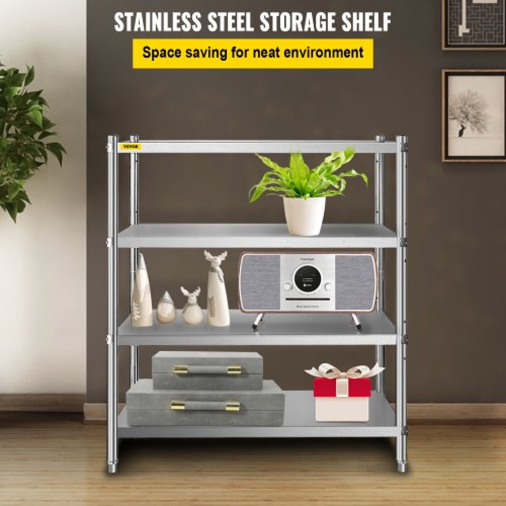 Heavy Duty Stainless Steel Shelving Adjustable Shelf Storage Unit For Kitchen Garage Commercial Off 2