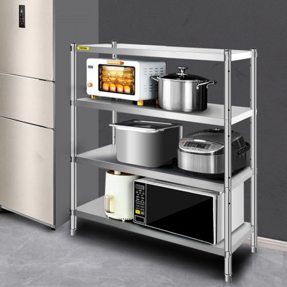 Heavy Duty Stainless Steel Shelving Adjustable Shelf Storage Unit For Kitchen Garage Commercial Off 1