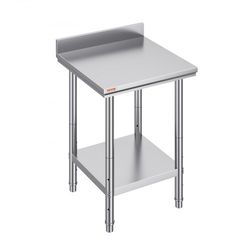 commercial stainless steel work table, heavy duty prep bench for kitchen, restaurant, catering, and food service use