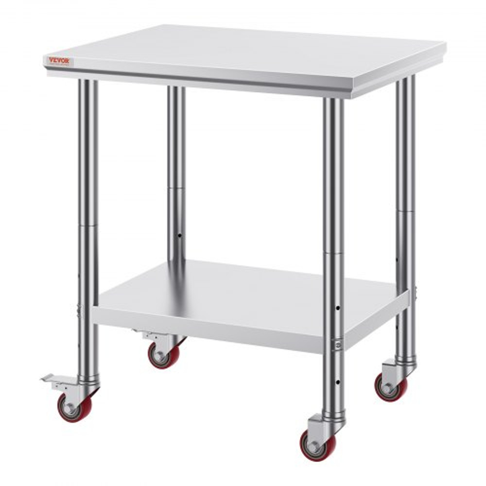 Heavy Duty Stainless Steel Work Table With Wheels Prep Table With Casters For Restaurant Catering O 8