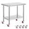 Stainless Steel Work Table With Wheels Heavy Duty Commercial Food Prep Worktable With Casters For R 0