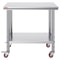 Stainless Steel Work Table With Wheels Heavy Duty Commercial Food Prep Worktable With Casters For R 9
