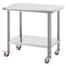 Stainless Steel Work Table With Wheels Heavy Duty Commercial Food Prep Worktable With Casters For R 8