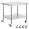 Stainless Steel Work Table Heavy Duty Commercial Food Prep Worktable With Adjustable Shelf Lockabl 0