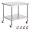 Stainless Steel Work Table Heavy Duty Commercial Food Prep Worktable With Adjustable Shelf Lockabl 0