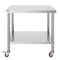 Stainless Steel Work Table Heavy Duty Commercial Food Prep Worktable With Adjustable Shelf Lockabl 9