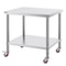Stainless Steel Work Table Heavy Duty Commercial Food Prep Worktable With Adjustable Shelf Lockabl 8