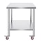 Stainless Steel Work Table Heavy Duty Commercial Food Prep Worktable With Adjustable Shelf Lockabl 10