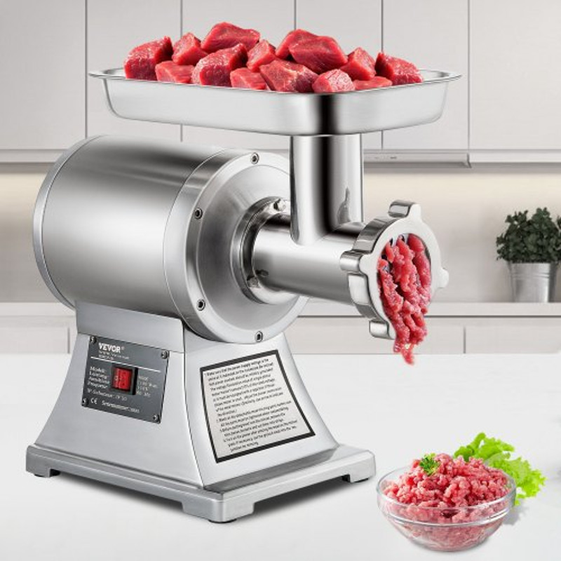 Commercial Meat Grinder Heavy Duty Electric Stainless Steel Meat Mincer W Blades Grinding Plates S 6