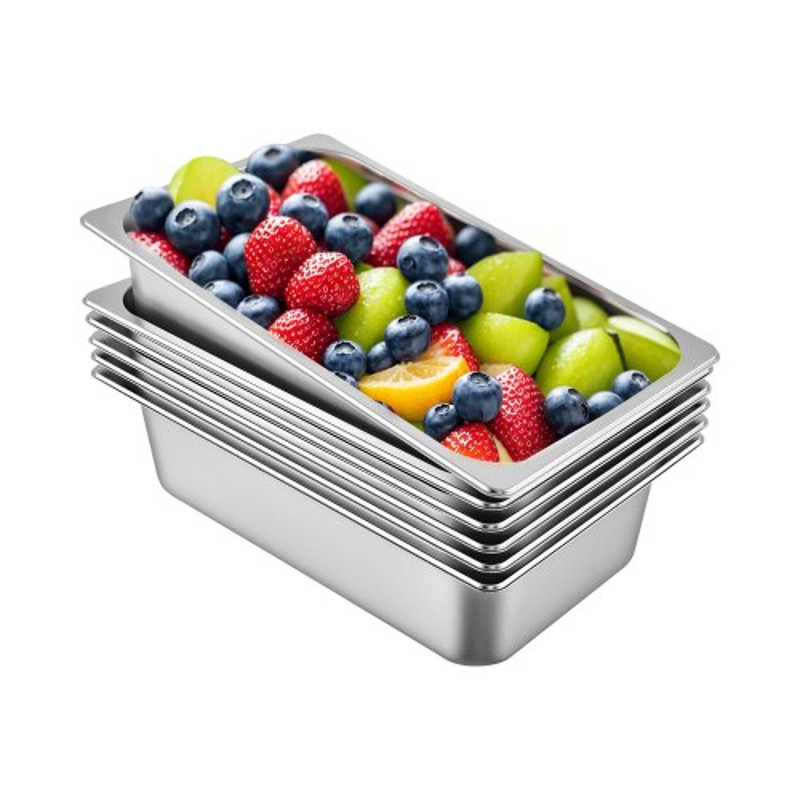 Steam Table Pans Full Size Deep Food Container Stainless Steel Oven Tray AntiJam Commercial Hotel P 0